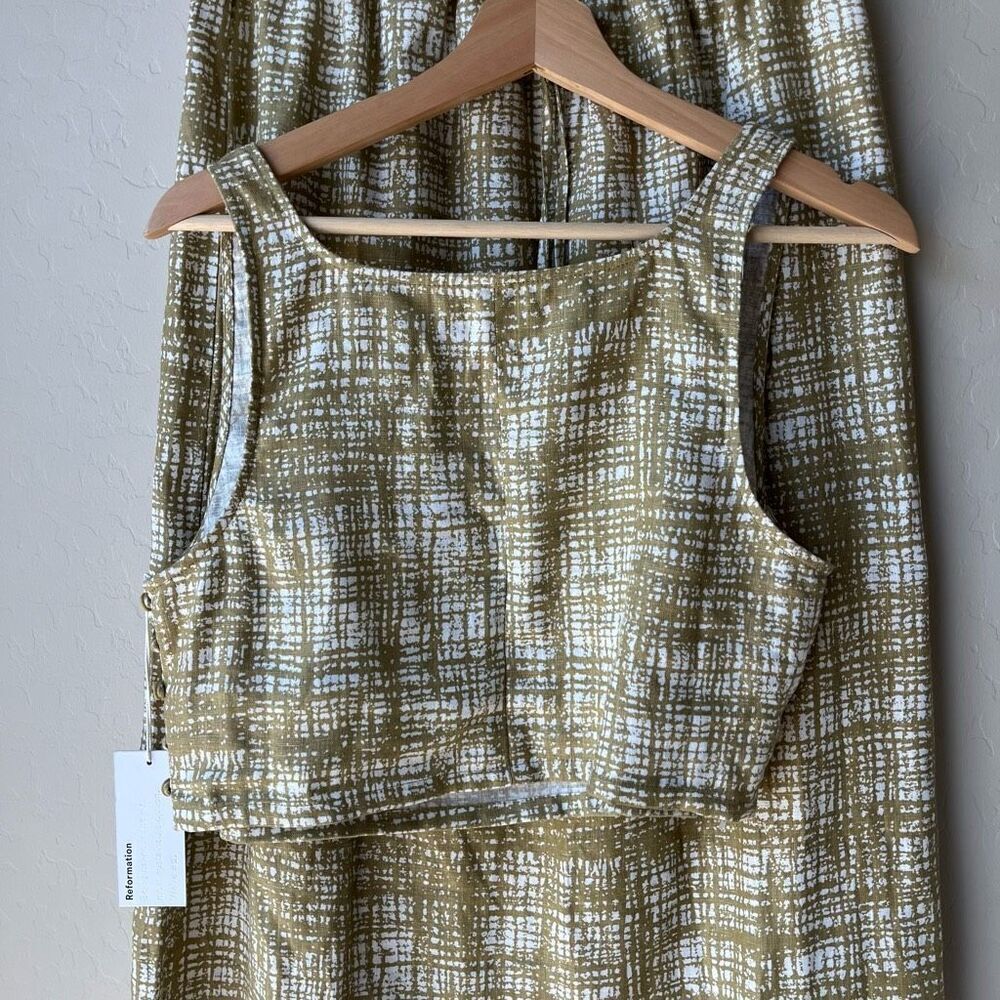 Reformation Olive and White Skirt Set - Picture 6 of 11